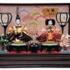 「松藤刺繍黒檀調ケース親王飾り」