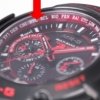 文字盤外周部の赤い部分が再結晶ルビー
