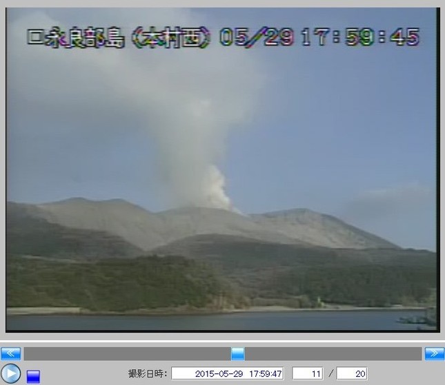 火砕流は2キロも流れた（画像は気象庁ライブカメラより）