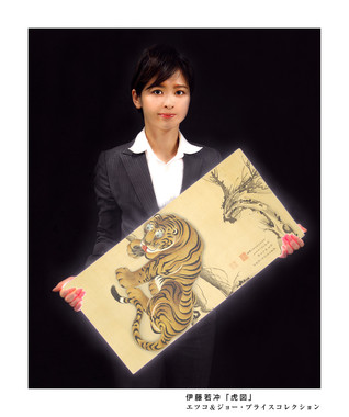 特殊立体印刷を施したライトフェイスのイメージ（※「虎図」はハメコミ合成画像です）