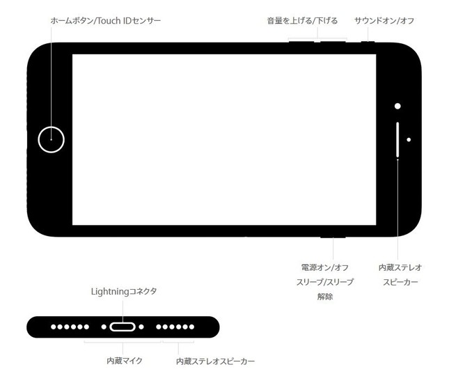 iPhone7の構造（アップルの公式サイトより）