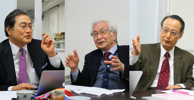 座談会に出席したDAAの3人の医師。（左から）山田氏、塩谷氏、大慈弥氏