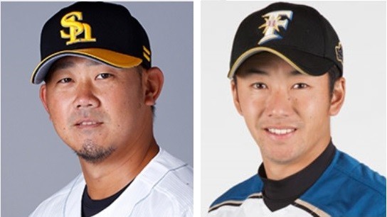 松坂大輔と斎藤佑樹（画像はそれぞれ福岡ソフトバンク・ホークス、北海道日本ハム・ファイターズ公式サイトから）