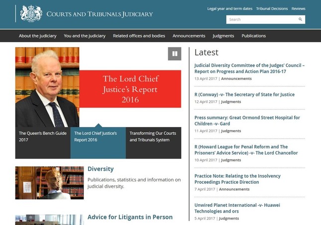 日本では考えにくい裁判だが（画像は高等法院ウェブサイト）
