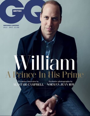 ウィリアム王子のインタビューを掲載した「GQ」英国版(同誌ウェブサイトから)
