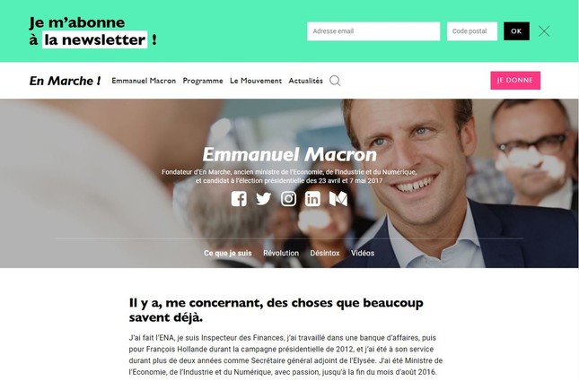 マクロン氏の公式サイトより