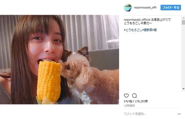 佐々木さんのインスタグラムより（コメント欄は編集部で加工）