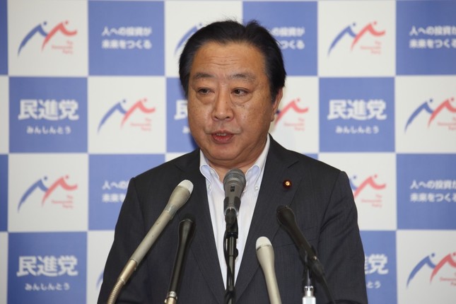 民進党の野田佳彦幹事長。新体制発足までは「全力を尽くしていきたい」と述べた