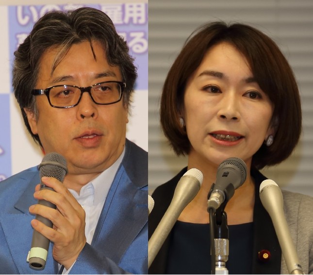 小林よしのり氏（左）は山尾志桜里議員に変わらぬ期待を寄せている
