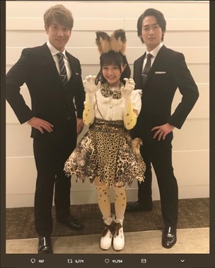ブリリアンの2人と尾崎由香さんによる「サーバル with B」（画像は尾崎由香さんのツイッターより）