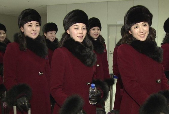 北朝鮮からの応援団も「成功」に一役買ったのか（写真は韓国統一省のツイッターから）