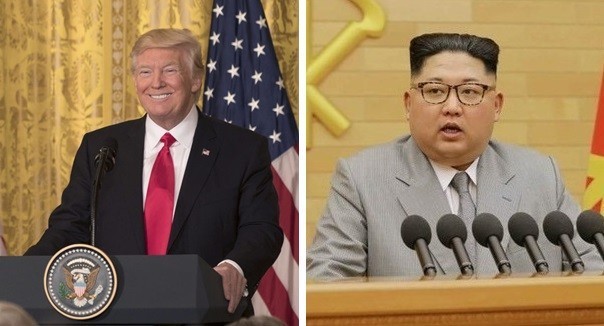 米国のトランプ大統領（左）と金正恩委員長（右）。韓国で両者の好感度が上がっている