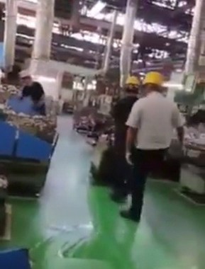 被害者を後ろから蹴り上げる加害者（Ingridy＠ingridy0408さんのツイッターから）