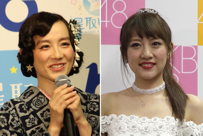 篠原ともえさん（左、2018年撮影）と高橋みなみさん（右、2016年撮影）