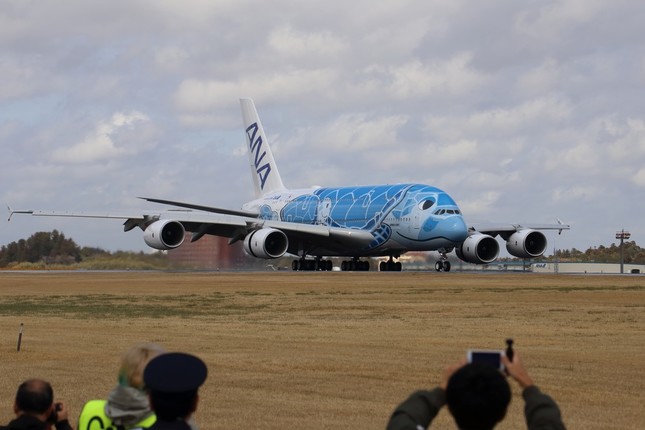1号機はハワイの「空」を連想させる濃い青の塗装だ(2019年3月撮影)
