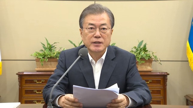 文在寅大統領も「必要な対応をせざるを得ない」との立場を示す（青瓦台ウェブサイトより）