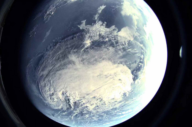 ミサイルから撮影された地球の写真も公開した（写真は労働新聞ウェブサイトから）