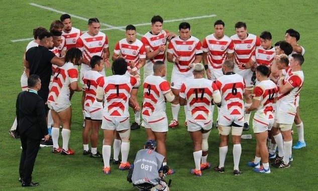 1次リーグ初戦のロシア戦（9月20日）に勝利した日本代表。その後に決勝トーナメント進出を現実のものとする重要な第1歩となった。（9月20日撮影）