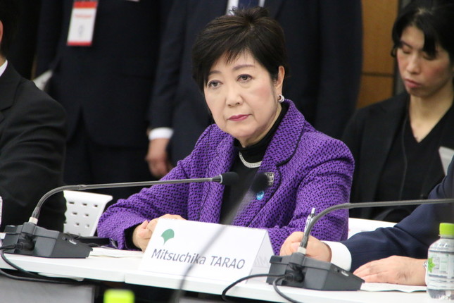 4者協議に出席した小池百合子都知事