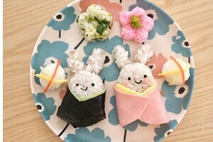 紺野あさ美の手作り「ひなまつりごはん」がかわいい　おにぎりでお内裏様とお雛様