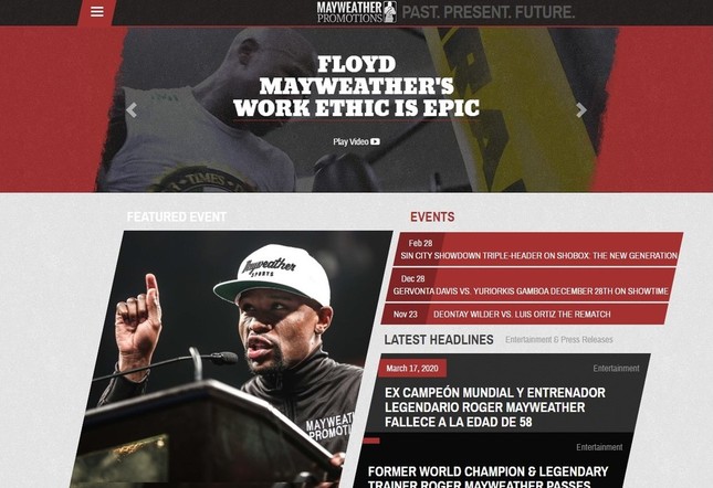 メイウェザー・プロモーションズ公式サイトより