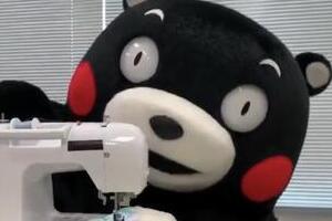 くまモン「マスクづくり」動画公開　ミシンで挑戦も「ちょっと小さかったかモン...？」