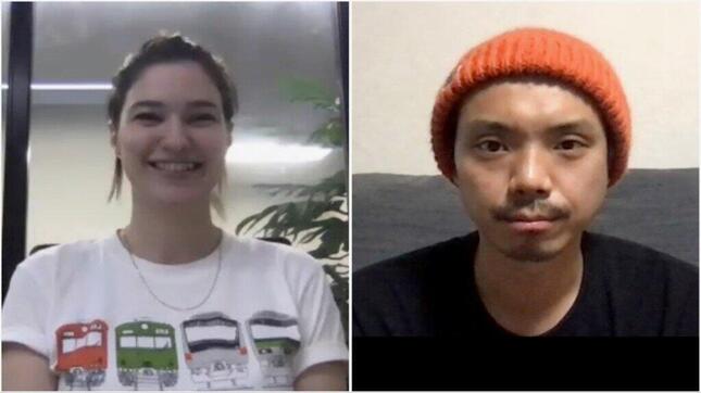 ZAIKO株式会社のローレン・ローズ・コーカーCOOとデジタルメディアマーケティング主任の大野晃裕氏（左から）