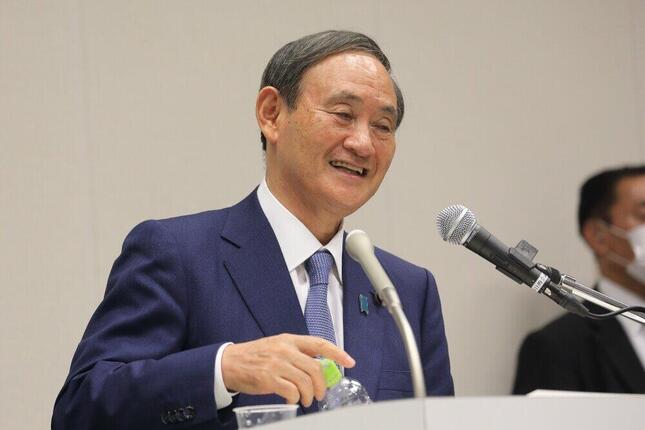 自民党総裁選への出馬を表明した菅義偉官房長官（2020年9月2日）
