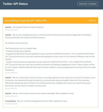 Twitter API Statusより