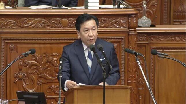 代表質問に立つ立憲民主党の枝野幸男代表（写真は衆院インターネット審議中継から）