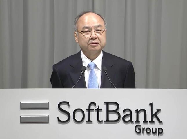 21年6月23日の定時株主総会に出席した孫正義社長（ソフトバンクグループの動画より）