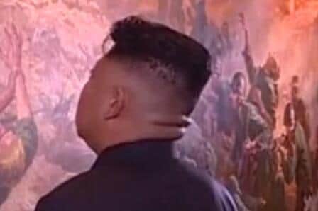 7月28日に「友誼塔」を訪問した金正恩氏（写真は朝鮮中央テレビから）