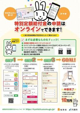 詐欺メールに流用された「特別定額給付金」の公式画像（京都・京丹波町公式サイトより）