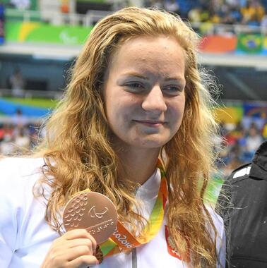 人文字を描いたヤブウォンスカ選手（写真：アフロスポーツ）