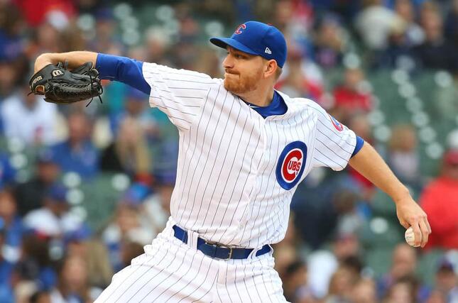 カブス時代のモンゴメリー投手（写真：USA TODAY Sports/ロイター/アフロ）