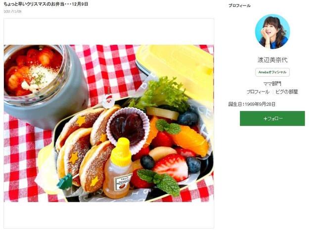 渡辺美奈代さんのブログより