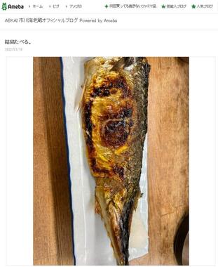 市川海老蔵さんがブログに公開した鯖