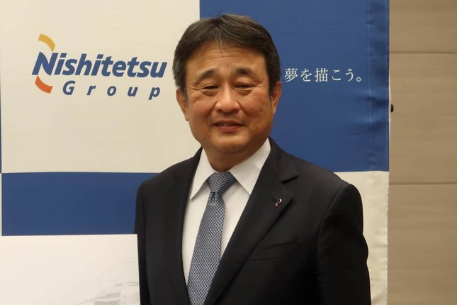 西日本鉄道（西鉄）の林田浩一社長。国際線ターミナルへの計画について「全体としてはウェルカム」だと述べた