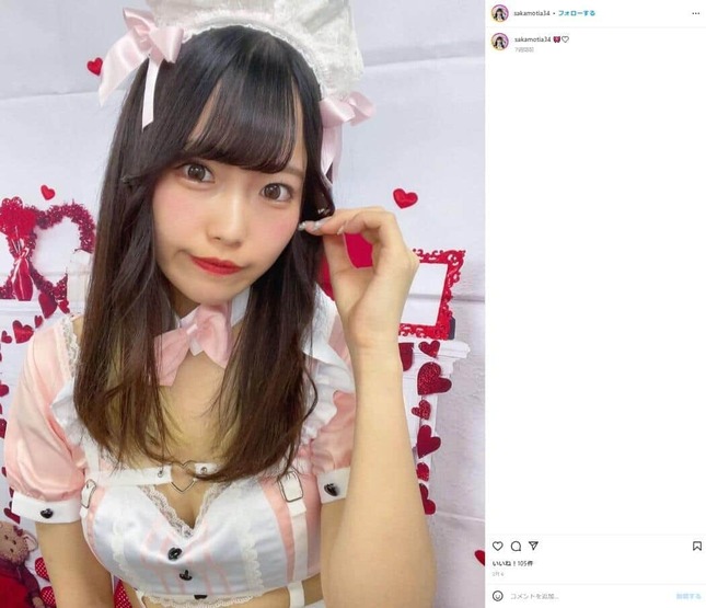 坂本梨奈さんのインスタグラム（sakamotia34）より
