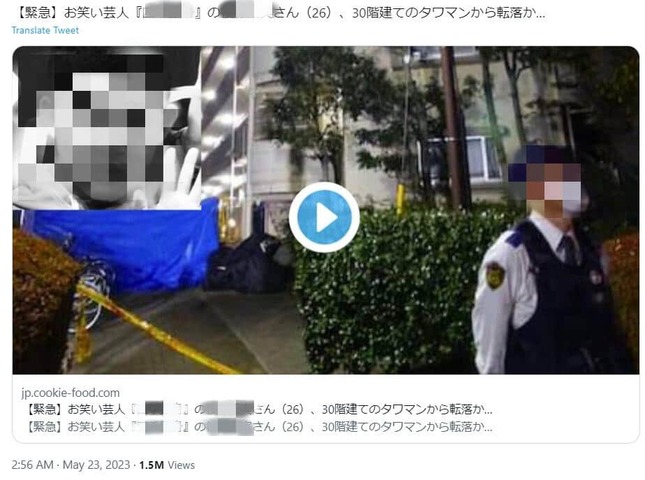 実際の投稿（モザイクは編集部）