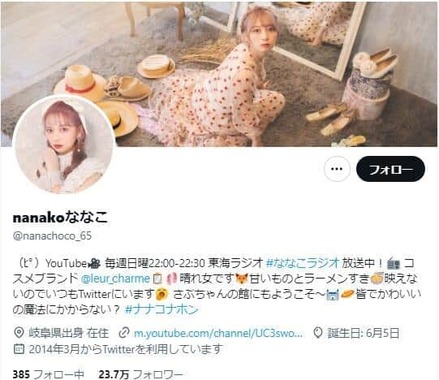 ななこさんのツイッターより