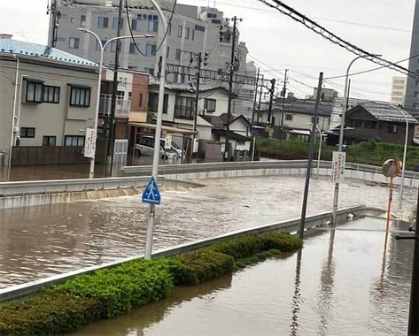 7月15日、浸水した東通地区（写真提供：荻田茂さん）