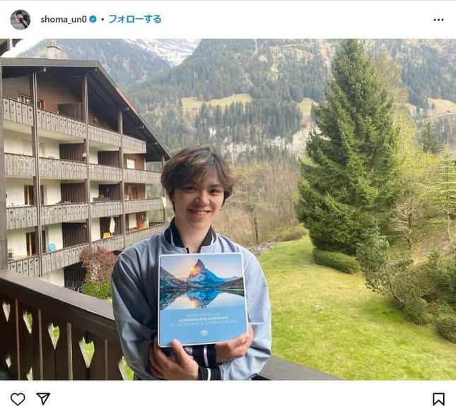 宇野昌磨選手のインスタグラム（@shoma_un0）より