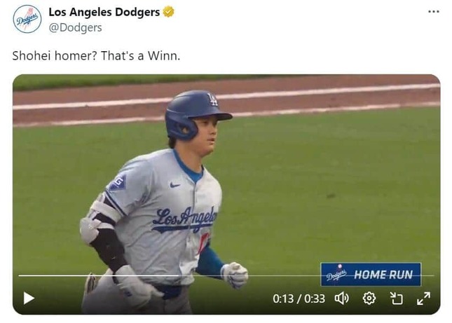 ドジャース公式Xより
