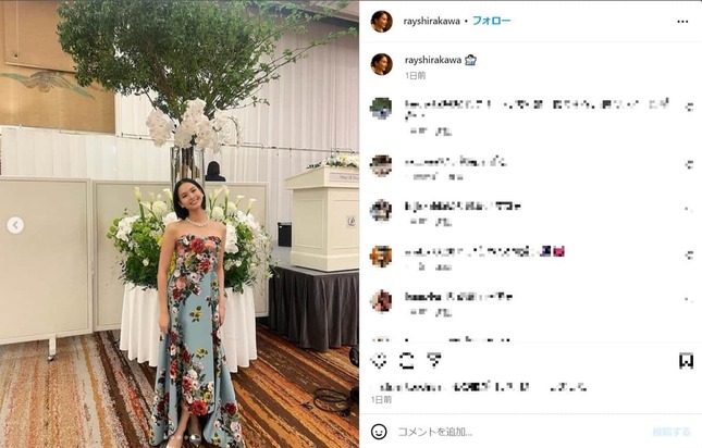 白河れいさんのインスタグラム（＠rayshirakawa）より