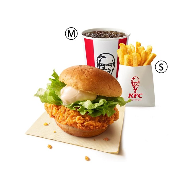 ケンタランチ チキンフィレバーガーセット（プレスリリースから）