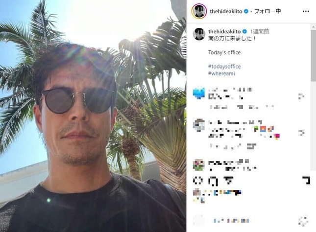 伊藤英明さんのインスタグラム（＠thehideakiito）より