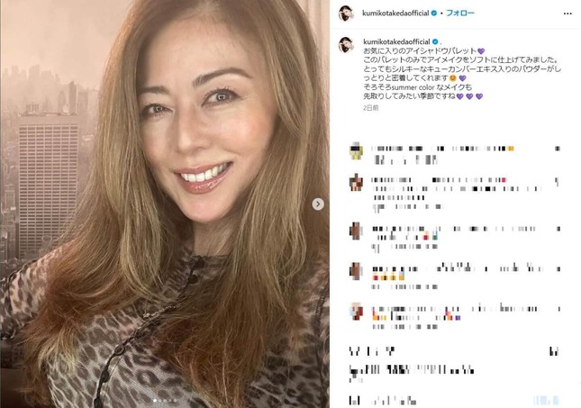 武田久美子さんのインスタグラム（＠kumikotakedaofficial）より