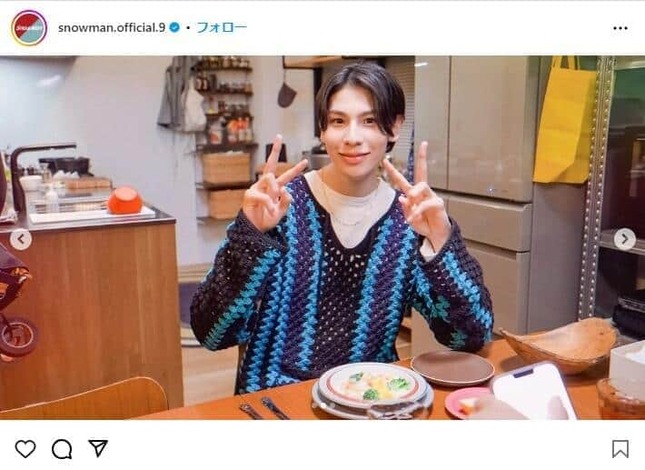 Snow Man公式インスタグラム（＠snowman.official.9）より
