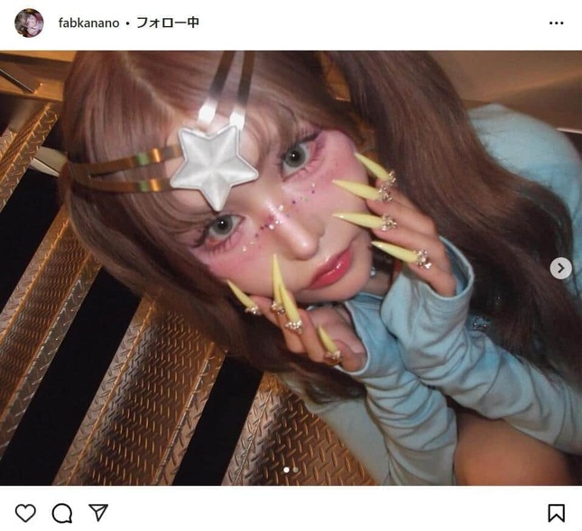 戦慄かなのさんのインスタグラムより（fabkanano）